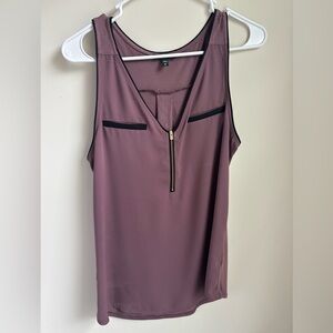 Express V-Neck Tank Top Blouse in Eggplant Purple Medium